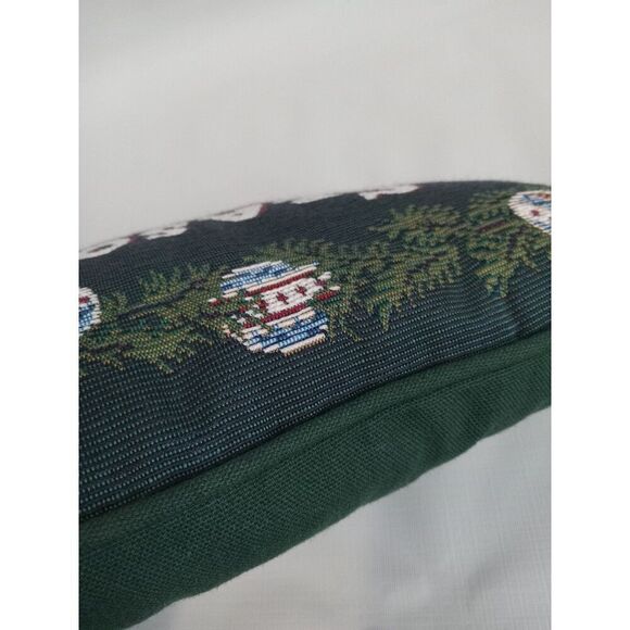 Vintage Dark Green Retangular Seasons Greeting Decorative Christmas Throw Pillow - Picture 9 of 12